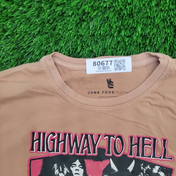 ACDC Crop-Top Shirt Women Medium 19x18 Highway-to-Hell Brown - Picture 9 of 12